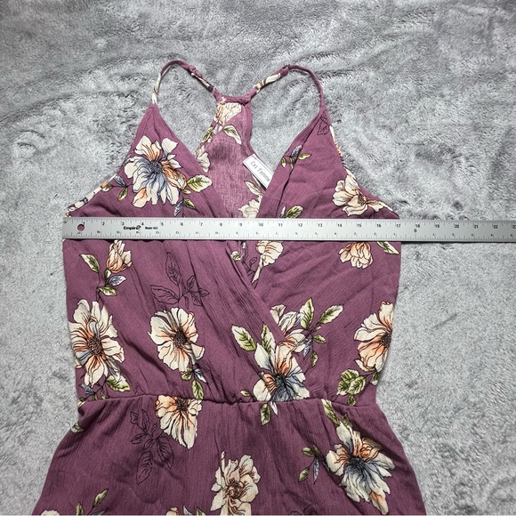 Ces Femme Large Mauve Floral Wrap-Front Romper - Picture 3 of 6